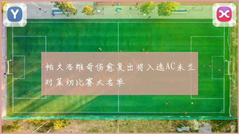 帕夫洛维奇伤愈复出将入选AC米兰对莱切比赛大名单